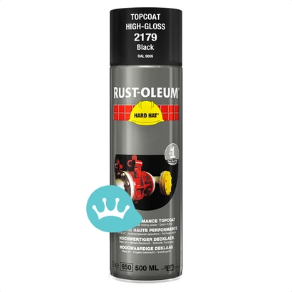Rust Oleum Hard Hat Deklaag Zwart 2179 Ral 9005 500 mililiter packshot