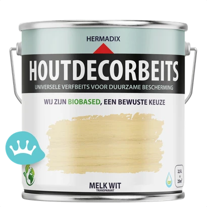 Hermadix Houtdecorbeits Transparant Melk Wit 2,5 liter packshot