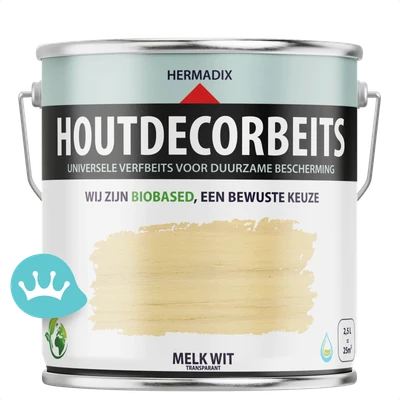 Hermadix Houtdecorbeits Transparant Melk Wit 2,5 liter packshot
