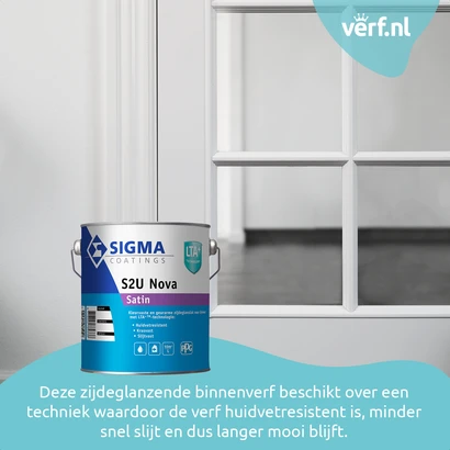 Deze zijdeglanzende binnenverf beschikt over een techniek waardoor de verf huidvet resistent is, minder snel slijt en dus langer mooi blijft.