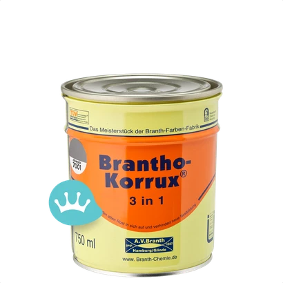 Brantho Korrux 3 in 1 Ral 7001 Zilvergrijs 750 mililiter packshot