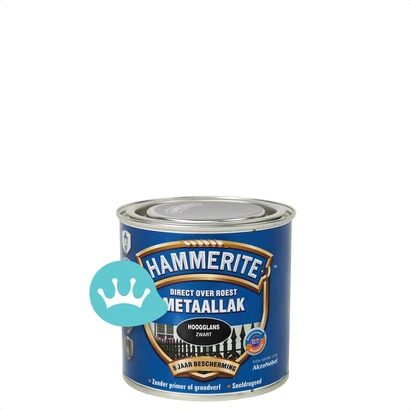 Hammerite Metaallak Hoogglans Zwart S060 250 mililiter packshot