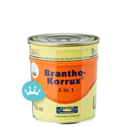 Brantho Korrux 3 in 1 Ral 9010 Zuiverwit 750 mililiter packshot