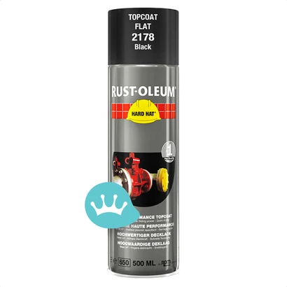 Rust Oleum Hard Hat Deklaag Matzwart 2178 500 mililiter packshot