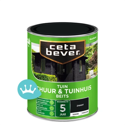 CetaBever Dekkend Schuur En Tuinhuis Beits Zwart 750 mililiter packshot