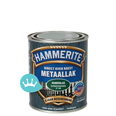 Hammerite Metaallak Hamerslag Donkergroen H138 750 mililiter packshot
