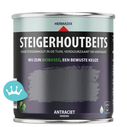 Hermadix Steigerhoutbeits Antraciet 750 mililiter packshot