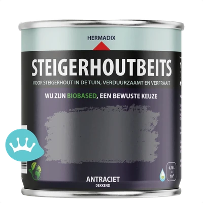 Hermadix Steigerhoutbeits Antraciet 750 mililiter packshot
