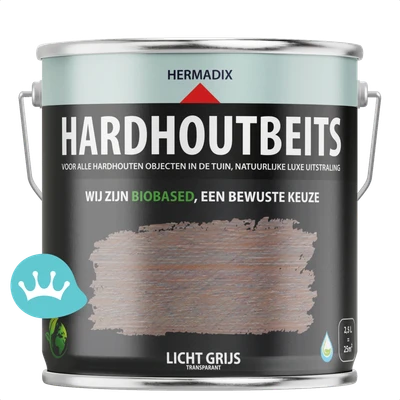 Hermadix Hardhoutbeits Licht Grijs 2,5 liter packshot