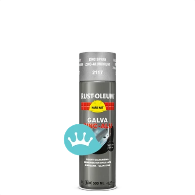 Rust Oleum Hard Hat Galva Zinc Alu Spuitbus Aluminium 500 mililiter packshot