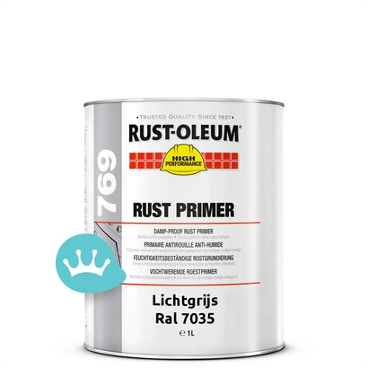 Rust Oleum 769 Vochtwerende Roestprimer Lichtgrijs (ral 7035) 1 liter packshot