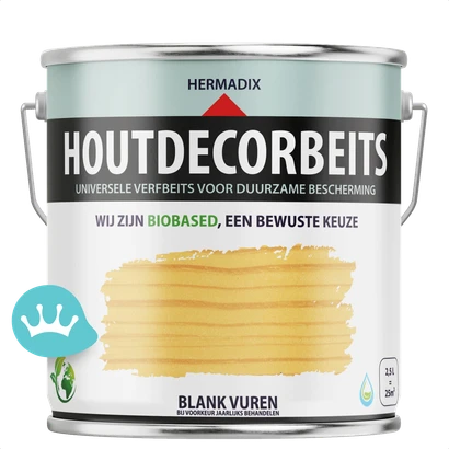 Hermadix Houtdecorbeits Transparant Blank Vuren 2,5 liter packshot