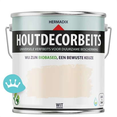 Hermadix Houtdecor Verfbeits Dekkend Wit 2,5 liter packshot