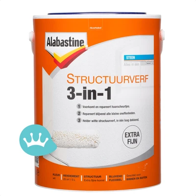 Alabastine Structuurverf 3 in 1 Extra Fijn 5 liter packshot