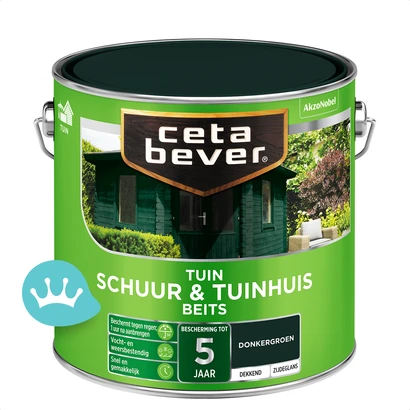 CetaBever Dekkend Schuur En Tuinhuis Beits Donkergroen 2,5 liter packshot