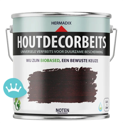 Hermadix Houtdecorbeits Transparant Noten 2,5 liter packshot