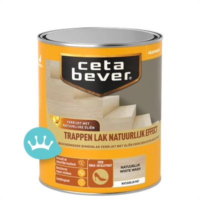 CetaBever Trappenlak Natuurlijk Effect White Wash 750 mililiter packshot