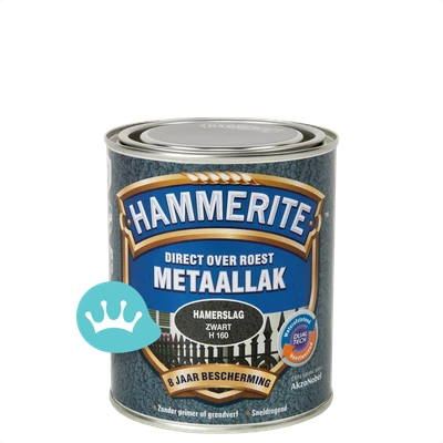 Hammerite Metaallak Hamerslag Zwart H160 750 mililiter packshot