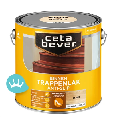 CetaBever Transparant Trappenlak Zijdeglans Antislip Blank 2,5 liter packshot