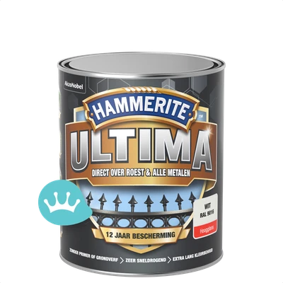 Hammerite Ultima Hoogglans Ral 9016 750 mililiter packshot