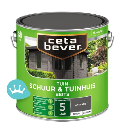 CetaBever Dekkend Schuur En Tuinhuis Beits Antraciet 2,5 liter packshot