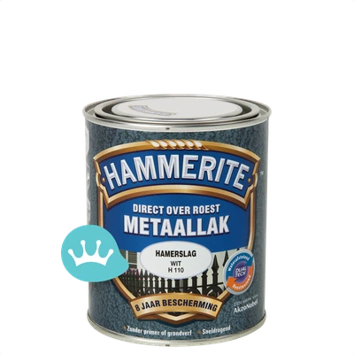Hammerite Metaallak Hamerslag Wit H110 750 mililiter packshot