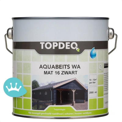 Verfzelf Zwarte Matte Beits Zwart 2,5 liter packshot