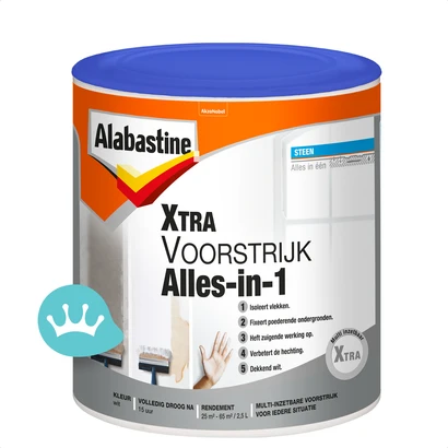 Alabastine Xtra Voorstrijk Alles in 1 Wit 1 liter packshot