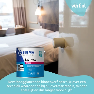 Deze hoogglanzende binnenverf beschikt over een techniek waardoor hij huidvet resistent is, minder snel slijt en dus langer mooi blijft.
