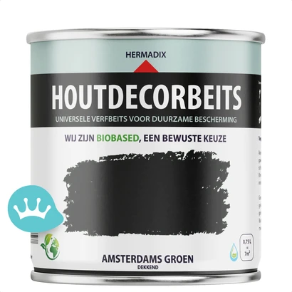 Hermadix Houtdecor Verfbeits Dekkend Amsterdams Groen 750ml packshot