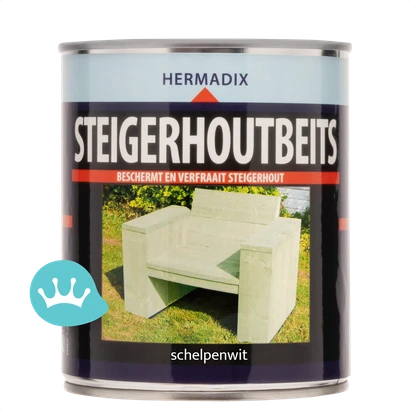 Hermadix Steigerhoutbeits Schelpenwit 750 mililiter packshot