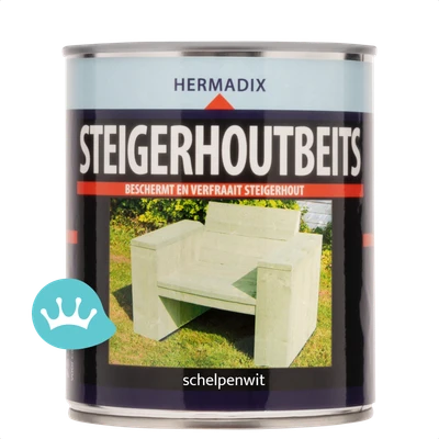 Hermadix Steigerhoutbeits Schelpenwit 750 mililiter packshot