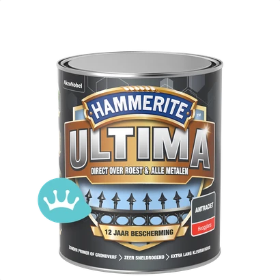 Hammerite Ultima Hoogglans Antraciet 750 mililiter packshot