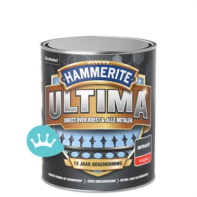 Hammerite Ultima Hoogglans Antraciet 750 mililiter packshot