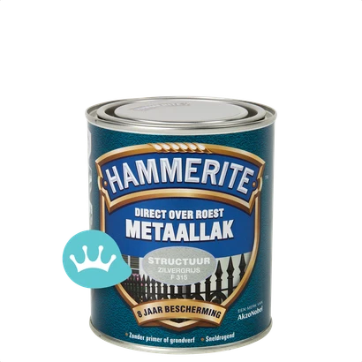 Hammerite Metaallak Structuur Zilvergrijs F315 750 mililiter packshot