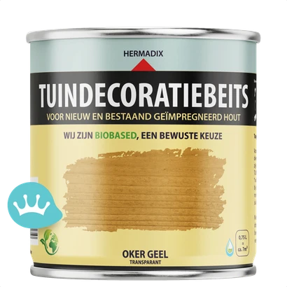 Hermadix Tuindecoratiebeits Oker Geel 750 mililiter packshot