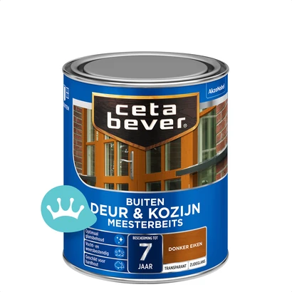 CetaBever Transparante Meesterbeits Deur En Kozijn Zijdeglans 009 Donker Eiken 750 mililiter packshot
