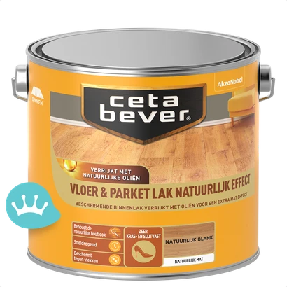 CetaBever Vloer Parketlak Natuurlijk Effect Blank 2,5 liter packshot