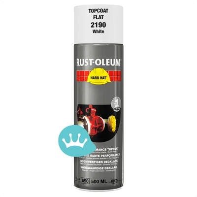 Rust Oleum Hard Hat Deklaag Matwit 2190 500 mililiter packshot