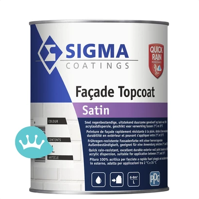 Sigma Facade Topcoat Satin Mengkleur 1 liter packshot