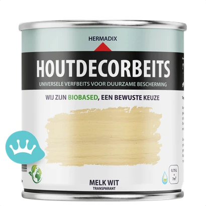 Hermadix Houtdecorbeits Transparant Melk Wit 750 mililiter packshot