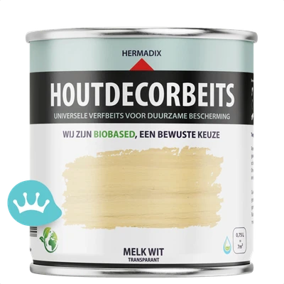 Hermadix Houtdecorbeits Transparant Melk Wit 750 mililiter packshot