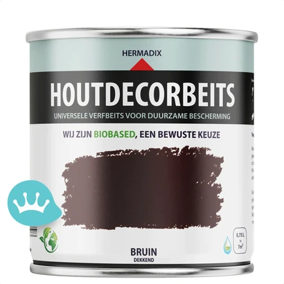 Hermadix Houtdecor Verfbeits Dekkend Bruin 750 mililiter packshot