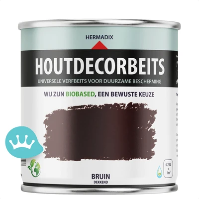 Hermadix Houtdecor Verfbeits Dekkend Bruin 750 mililiter packshot