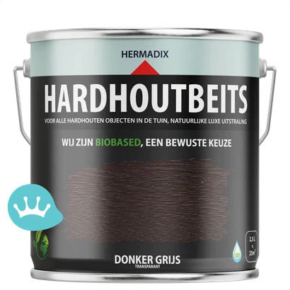 Hermadix Hardhoutbeits Donker Grijs 2,5 liter packshot