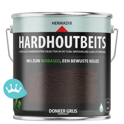 Hermadix Hardhoutbeits Donker Grijs 2,5 liter packshot