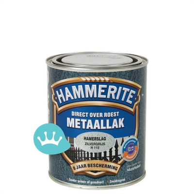Hammerite Metaallak Hamerslag Zilvergrijs H115 750 mililiter packshot