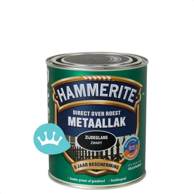 Hammerite Metaallak Zijdeglans Zwart Z260 750 mililiter packshot