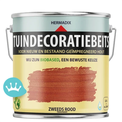 Hermadix Tuindecoratiebeits Zweeds Rood 2,5 liter packshot