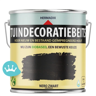 Hermadix Tuindecoratiebeits Nero Zwart 2,5 liter packshot